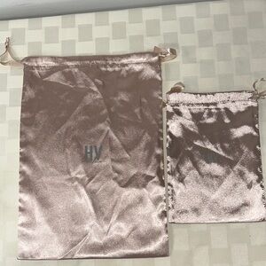 Hairvivi Satin Cosmetic Bag Set - Rose Gold